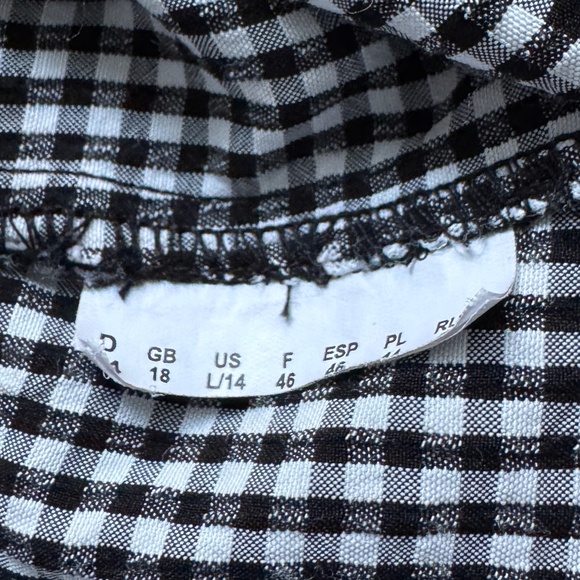 Olsen - Black and White Checkered Top / Blouse - Picture 9 of 9